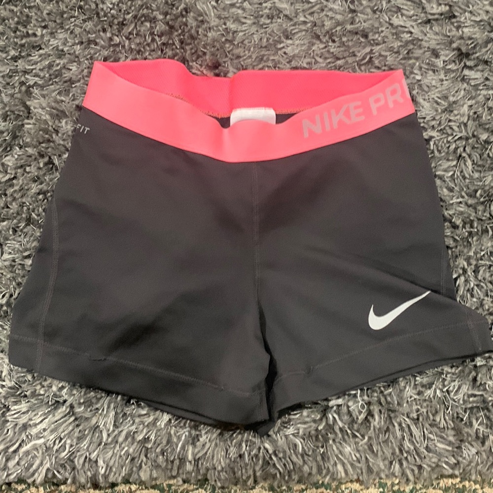 Nike Pro spandex; pink and gray